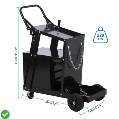 Welding Cart Convenient Welding Cart For TIG MIG Welder & Plasma Cutter W/Wheels+ 4 Drawers 5 Welding Cart Convenient Welding Cart For TIG MIG Welder & Plasma Cutter W/Wheels+ 4 Drawers - Image 3