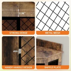 52Inch Corner Dog Crate Furniture With Rotary Feeder, Decorative Dog Crates Dog Cage TV Stand With With Metal Mesh, Heavy Duty Dog Kennel Furniture -House Beautiful GUEST d9564558 b93f 4d2b a36a c9d894cbeef6