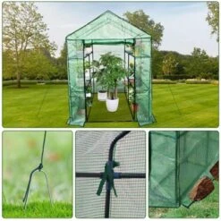 Walk-in Greenhouse With Roll-Up Zipper Door 57 X 57 X 76 Portable 3-Tier 6-Shelf Steel Frame Greenhouse For Indoor Outdoor Garden Patio, Green 14 Walk-in Greenhouse With Roll-Up Zipper Door 57 X 57 X 76 Portable 3-Tier 6-Shelf Steel Frame Greenhouse For Indoor Outdoor Garden Patio, Green -House Beautiful GUEST d9e86992 600b 4451 aa53 cecd73c96184