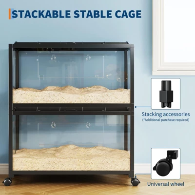 38" Metal Large Rat Cage Stackable With Top Access,Ventilated Pet Mouse Cages With Front Door,Portable Hamster House For Rats, Guinea Pigs 4 38" Metal Large Rat Cage Stackable With Top Access,Ventilated Pet Mouse Cages With Front Door,Portable Hamster House For Rats, Guinea Pigs - Image 2