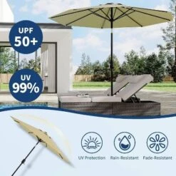 Jojoka 10FT Patio Umbrella With 8 Sturdy Ribs,Table Umbrella With Push Button Tilt And Crank 16 Jojoka 10FT Patio Umbrella With 8 Sturdy Ribs,Table Umbrella With Push Button Tilt And Crank -House Beautiful GUEST da88a3f4 5390 4cc6 8bd4 4624b8758ae0