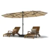 15 FT Double-Sided Rectangle Patio Market Umbrella With Base, Heavy Duty Waterproof And Windproof Umbrella, For Poolside, Lawn & Backyard 1 15 FT Double-Sided Rectangle Patio Market Umbrella With Base, Heavy Duty Waterproof And Windproof Umbrella, For Poolside, Lawn & Backyard -House Beautiful GUEST db151947 d41f 45b2 aac5 89627cf94b23