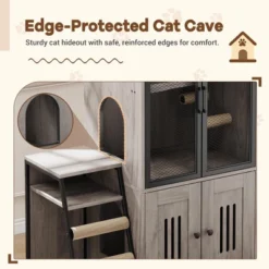 Cat Litter Box Enclosure With Ladder And Doors For 2 Cats,Double Cat House With Storage Space 15 Cat Litter Box Enclosure With Ladder And Doors For 2 Cats,Double Cat House With Storage Space -House Beautiful GUEST db1551e8 7509 47f1 8353 bec8c3aae7d0