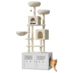 Litter Box Enclosure With Cat Tree Tower And Condo, Hidden Cat Washroom Furniture With Sisal Scratching Post 15 Litter Box Enclosure With Cat Tree Tower And Condo, Hidden Cat Washroom Furniture With Sisal Scratching Post -House Beautiful GUEST db29c6e6 ca4b 4332 862f 4a107aeb130e