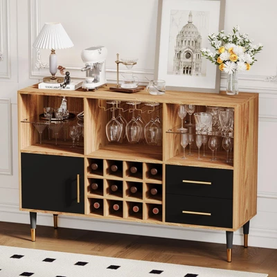 Modern Wood Coffee Bar With Storage, Sideboard Buffet Cabinet For Living Room, Dining Room, Apartments 10 Modern Wood Coffee Bar With Storage, Sideboard Buffet Cabinet For Living Room, Dining Room, Apartments - Image 8