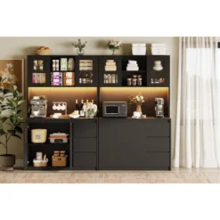 Kitchen Pantry Cabinet,71" Tall Storage Cabinet With Doors And Shelves Adjustable,Kitchen Storage Hutch With Microwave Shelf -House Beautiful GUEST db5b906e 76cf 4e15 a6a1 313eb6d387de