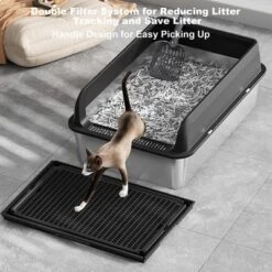 XL Stainless Steel Litter Box With Lid, Litter Box For Big Cats With Sifter Scoop And Double Layer Litter Mat, 8" Deep Metal Cat Litter Box 12 XL Stainless Steel Litter Box With Lid, Litter Box For Big Cats With Sifter Scoop And Double Layer Litter Mat, 8" Deep Metal Cat Litter Box -House Beautiful GUEST dbd16c1e 5cdb 4bfa 9593 127801507b96