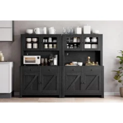 Kitchen Pantry Storage Cabinet With Microwave Stand & Coffee Bar Cabinet,Freestanding Hutch Cabinet With 4Doors 12 Kitchen Pantry Storage Cabinet With Microwave Stand & Coffee Bar Cabinet,Freestanding Hutch Cabinet With 4Doors -House Beautiful GUEST dcd2d33a fd7f 4461 b05b 58d56a0a4a36