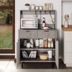 Fluted Sideboard Buffet Cabinet With Storage, Modern Coffee Bar Cabinet With Adjustable Shelves & 2 Drawers, Wood Buffet Console Table 17 Fluted Sideboard Buffet Cabinet With Storage, Modern Coffee Bar Cabinet With Adjustable Shelves & 2 Drawers, Wood Buffet Console Table -House Beautiful GUEST dcf49608 ef64 4925 bdb3 0fe7460ccbbc