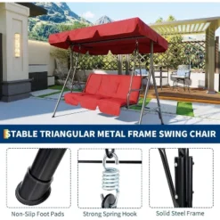Outdoor Porch Swing Chair With Adjustable Canopy For Adults 3 Seat Glider Bench With Thickened Cushions, Durable Frame 14 Outdoor Porch Swing Chair With Adjustable Canopy For Adults 3 Seat Glider Bench With Thickened Cushions, Durable Frame -House Beautiful GUEST dd0ba60e 7a6f 4752 a756 9c1764a0463f