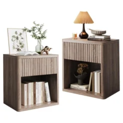 Fluted Night Stand Set Of 2, Modern Farmhouse Nightstand, 22" Large Bedside Table, End Table With Storage 15 Fluted Night Stand Set Of 2, Modern Farmhouse Nightstand, 22" Large Bedside Table, End Table With Storage -House Beautiful GUEST dd1e5700 9c15 4968 8c67 d4dfc602b1f5