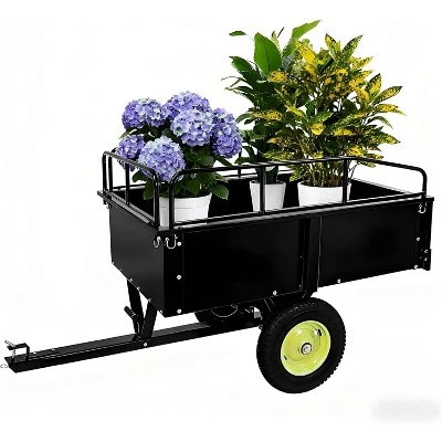 750LBS Heavy Duty ATV Trailer Tow Behind Steel Dump Cart, 15 Cu. Ft Garden Utility Trailer With Removable Sides & Rear Hitch 10 750LBS Heavy Duty ATV Trailer Tow Behind Steel Dump Cart, 15 Cu. Ft Garden Utility Trailer With Removable Sides & Rear Hitch - Image 8