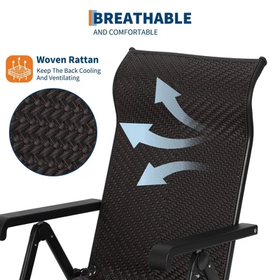 Adjustable Reclining Lounge Chair With Footrest, Folding Patio Chair For Poolside, Garden, Backyard, Outdoor Relax 7 Adjustable Reclining Lounge Chair With Footrest, Folding Patio Chair For Poolside, Garden, Backyard, Outdoor Relax - Image 5