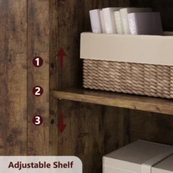 54in Tall Farmhouse Freestanding Kitchen Pantry Cabinet With Glass Doors And Adjustable Shelves Cupboard -House Beautiful GUEST de45f803 33f3 4bef af5e 17cb0e711a73