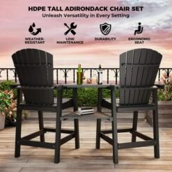 Outdoor Recycled Poly Adirondack Barstools With Connecting Tray, Patio High Adirondack Chairs 16 Outdoor Recycled Poly Adirondack Barstools With Connecting Tray, Patio High Adirondack Chairs -House Beautiful GUEST de92f84e 1035 4573 9014 a90942cd0aab