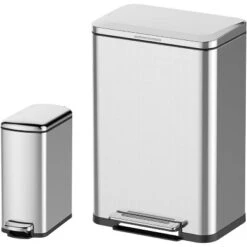 Kitchen Trash Can Set Of 2 – 50 Liter (13 Gallon) Large Kitchen Bin & 8 Liter (2 Gallon) Small Bathroom Can, Stainless Steel Step-On Trash Cans 15 Kitchen Trash Can Set Of 2 – 50 Liter (13 Gallon) Large Kitchen Bin & 8 Liter (2 Gallon) Small Bathroom Can, Stainless Steel Step-On Trash Cans -House Beautiful GUEST dfafd83d 79b9 4997 8033 1c7514a97243