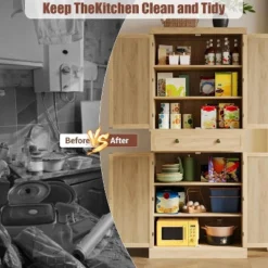 Jojoka Kitchen Pantry Cabinet,72'' Tall Freestanding Kitchen Food Pantry Cabinet With A Drawer,Rattan Doors,Natural 14 Jojoka Kitchen Pantry Cabinet,72'' Tall Freestanding Kitchen Food Pantry Cabinet With A Drawer,Rattan Doors,Natural -House Beautiful GUEST dfbb91a4 9a62 4719 ad41 f3eb9f7b769d