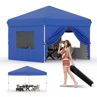 10x10FT Instant Pop-Up Canopy Tent With 4 Removable Side Walls – Commercial-Grade Outdoor Shelter System For Events, Black 11 10x10FT Instant Pop-Up Canopy Tent With 4 Removable Side Walls – Commercial-Grade Outdoor Shelter System For Events, Black - Image 9