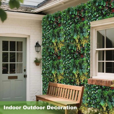 Artificial Grass Wall Panels 50x50cm, Boxwood Greenery Privacy Hedge For Indoor Outdoor Decor, UV Protected Panels Green 4 Artificial Grass Wall Panels 50x50cm, Boxwood Greenery Privacy Hedge For Indoor Outdoor Decor, UV Protected Panels Green - Image 2