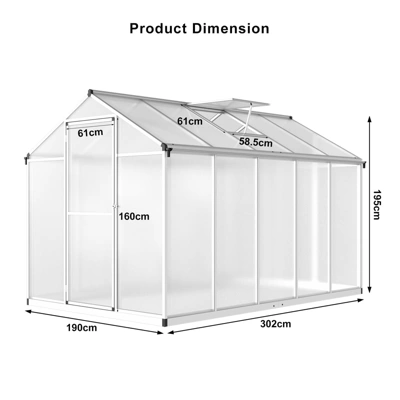 Walk-in Greenhouse Doors And Roof Windows Vent, Large Sun House For Garden Backyard Plant Garden Hot House 3 Walk-in Greenhouse Doors And Roof Windows Vent, Large Sun House For Garden Backyard Plant Garden Hot House