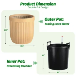14.5/23/31 Inch Tall Planter, Square Planter Set Of 2, Large Indoor/Outdoor Flower Pots With Drainage Holes, Water Level Monitor & Wheels For Patio 16 14.5/23/31 Inch Tall Planter, Square Planter Set Of 2, Large Indoor/Outdoor Flower Pots With Drainage Holes, Water Level Monitor & Wheels For Patio -House Beautiful GUEST e2de79b2 e892 47ad 8497 b46fecf82d76