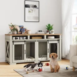 71" Dog Crate Furniture For 2 Dogs, Dog Kennel Furniture With Removable Divider And 3 Storage Compartments 16 71" Dog Crate Furniture For 2 Dogs, Dog Kennel Furniture With Removable Divider And 3 Storage Compartments -House Beautiful GUEST e352462c f8f9 44a7 ac3f d0ffb2e67eb5