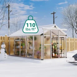 6x10 FT Large Aluminum Greenhouses With Roof Vent Walk-in Green Houses For Winter Garden Backyard Patio Lawn -House Beautiful GUEST e42fabcd 548a 46b6 96d5 23015fee47b1