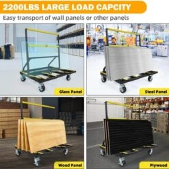 Folding Drywall Cart, Heavy Duty 2200 Lbs Panel Dolly With Extended Deck, Adjustable Casters, Sheetrock Handling Truck -House Beautiful GUEST e475500c 8dad 4c79 9b9d cfc1ae49debe
