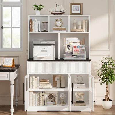 60'' Kitchen Pantry Cabinet, Tall Kitchen Cabinet Pantry Cabinet With Glass Doors, Kitchen Cabinet With Drawers Coffee Bar Table 6 60'' Kitchen Pantry Cabinet, Tall Kitchen Cabinet Pantry Cabinet With Glass Doors, Kitchen Cabinet With Drawers Coffee Bar Table - Image 4