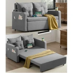 3 In 1 Convertible Sleeper Sofa Bed Loveseat Couch, Full Size Sofa, Love Seat Pull Out Bed -House Beautiful GUEST e5acc462 6318 4fdb ad6a 38070775da32