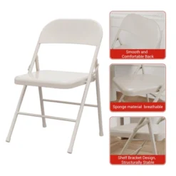 2/4 Pack Folding Chairs With Comfort Sit Board And Durable Steel Frame, Portable Kitchen Chair, 350lb Weight Capacity 12 2/4 Pack Folding Chairs With Comfort Sit Board And Durable Steel Frame, Portable Kitchen Chair, 350lb Weight Capacity -House Beautiful GUEST e5bbd345 962f 4054 8749 881ef9ff4ca4
