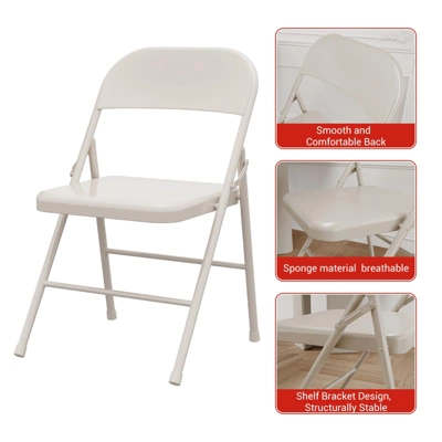 2/4 Pack Folding Chairs With Comfort Sit Board And Durable Steel Frame, Portable Kitchen Chair, 350lb Weight Capacity 7 2/4 Pack Folding Chairs With Comfort Sit Board And Durable Steel Frame, Portable Kitchen Chair, 350lb Weight Capacity - Image 5