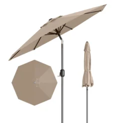 9ft Patio Umbrella, Crank & Tilt, 8-Rib, Water-Resistant Table Umbrella, UV Protection, Adjustable For Garden, Tan 15 9ft Patio Umbrella, Crank & Tilt, 8-Rib, Water-Resistant Table Umbrella, UV Protection, Adjustable For Garden, Tan -House Beautiful GUEST e5bde89c 28aa 4d9d a7b4 4fae76b22f3d