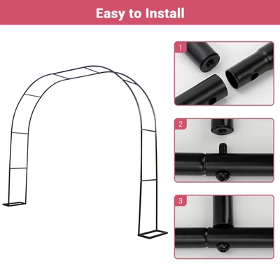 9.8ft X7.2ft Garden Arch Arbor, Garden Trellis For Climbing Plants Metal Pergola Arbor Wedding Arches 6 9.8ft X7.2ft Garden Arch Arbor, Garden Trellis For Climbing Plants Metal Pergola Arbor Wedding Arches - Image 4