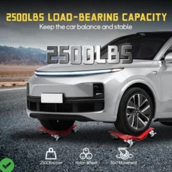Car Dolly Set Of 2 5000 LBS Capacity Wheel Dolly Heavy Duty Vehicle Dolly For Moving Car W/2.5 Inch Nylon Wheels Bolts Resist