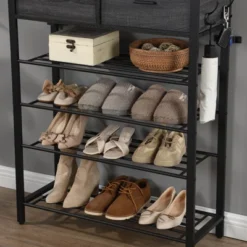 Shoe Rack, 4 Tier Shoe Storage Organizer With 2 Drawers, Metal Shoe Shelf Shoe Stand Shoes Storage Rack One Set Hallway Show Rack With Storage -House Beautiful GUEST e7559a1a 98ad 4362 a8cf 0920b33e3bb3