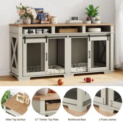 71" Dog Crate Furniture For 2 Dogs, Dog Kennel Furniture With Removable Divider And 3 Storage Compartments 13 71" Dog Crate Furniture For 2 Dogs, Dog Kennel Furniture With Removable Divider And 3 Storage Compartments -House Beautiful GUEST e761bb32 becd 44b7 8eb2 3eb7b6cec0c4
