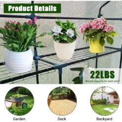 Walk-in Greenhouse With Roll-Up Zipper Door,57 X 57 X 76'' Portable Indoor And Outdoor Green House,3-Tier 6 Shelves Greenhouse -House Beautiful GUEST e79e3fdc 94eb 40d3 8e36 57abfc46d5b7