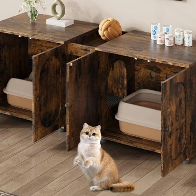 Cat Litter Box Enclosure With Removable Tray, Storage Cabinet & Easy Entry For A Tidy, Odor-Free Home 3 Cat Litter Box Enclosure With Removable Tray, Storage Cabinet & Easy Entry For A Tidy, Odor-Free Home