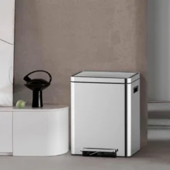 36L (10 Gallon) Stainless Steel Step-On Trash Can – Dual Compartment 5 Gal + 5 Gal For Recycling & Trash, Slim Space-Saving Design 12 36L (10 Gallon) Stainless Steel Step-On Trash Can – Dual Compartment 5 Gal + 5 Gal For Recycling & Trash, Slim Space-Saving Design -House Beautiful GUEST e7e56d43 a3b9 4ea2 bb7d 6026b18cec23