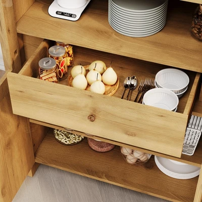 Farmhouse Arched Kitchen Pantry Cabinet, 71" Tall Wooden Cupboard Pantry Storage Cabinet 6 Farmhouse Arched Kitchen Pantry Cabinet, 71" Tall Wooden Cupboard Pantry Storage Cabinet - Image 4