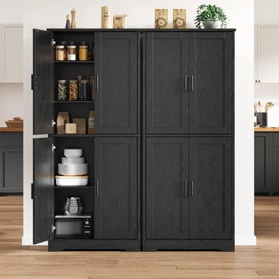 Tall Kitchen Pantry Cabinet, Storage Cabinet With Doors And Adjustable Shelves, Freestanding Large Utility Storage Cupboard 8 Tall Kitchen Pantry Cabinet, Storage Cabinet With Doors And Adjustable Shelves, Freestanding Large Utility Storage Cupboard - Image 6