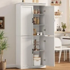 Jojoka Pantry Cabinet,Tall Storage Cabinet With Doors And Adjustable Shelves For Dining Room -House Beautiful GUEST e91f5993 b0f6 4cef bc91 0fa23d0466b2