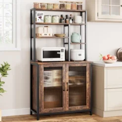 Bakers Rack With Cabinet 5 Tier Microwave Stand 63.78" Standing Bakers Rack With Door 15 Bakers Rack With Cabinet 5 Tier Microwave Stand 63.78" Standing Bakers Rack With Door -House Beautiful GUEST e999397d 8d4b 4e4e 9e04 68835c89ced6