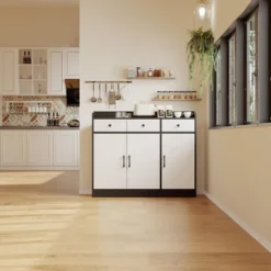 42.5" Sideboard Buffet Cabinet With Storage, Wooden Kitchen Storage Cabinet With Adjustable Shelf, Modern Coffee Bar Buffet Table -House Beautiful GUEST ea4173f3 c04d 4607 b5b3 29e80afa0754