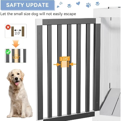 39.5in Portable Foldable Dog Kennel Crate Furniture End Table,Indoor Cage With Tray And Iron Door-Frame For Large/Medium Dog 6 39.5in Portable Foldable Dog Kennel Crate Furniture End Table,Indoor Cage With Tray And Iron Door-Frame For Large/Medium Dog - Image 4