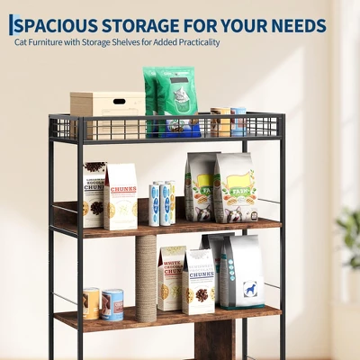 Cat Litter Box Enclosure With Storage Shelves, Hidden Litter Box Furniture With Shelves 5 Cat Litter Box Enclosure With Storage Shelves, Hidden Litter Box Furniture With Shelves - Image 3