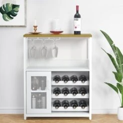 3-Tier Wine Bar Cabinet With Detachable Wine Rack And Drawer, Industrial Sideboard And Buffet Cabinet -House Beautiful GUEST ec5b2b17 7a58 4221 af1d 020d75d247b4