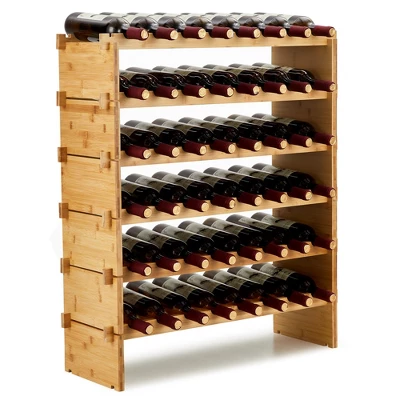 Modular Wine Rack, Bamboo Wood Wine Storage Rack, Floor Freestanding Wines Holder Display Shelf 10 Modular Wine Rack, Bamboo Wood Wine Storage Rack, Floor Freestanding Wines Holder Display Shelf - Image 8