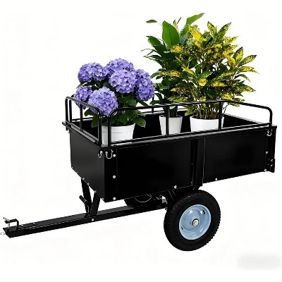 750LBS Heavy Duty ATV Trailer Tow Behind Steel Dump Cart, 15 Cu. Ft Garden Utility Trailer With Removable Sides & Rear Hitch 9 750LBS Heavy Duty ATV Trailer Tow Behind Steel Dump Cart, 15 Cu. Ft Garden Utility Trailer With Removable Sides & Rear Hitch - Image 7
